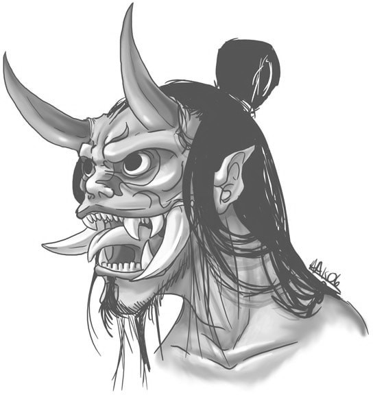 A Noh demon